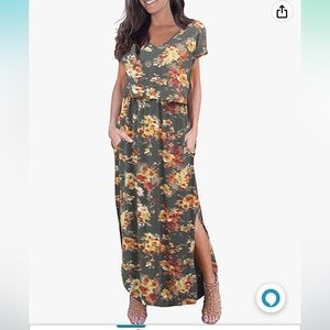 Smallshow floral nursing maternity maxi dress XL fall colors